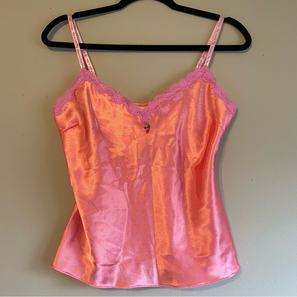 lei Y2K fruity fun lace trim cami